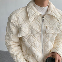 Load image into Gallery viewer, Diamond Check Lapel Short Cotton Jacket
