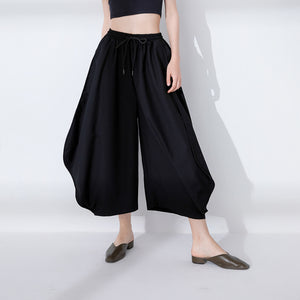 Casual Loose Wide-leg Curved Nine-point Bloomers