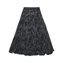 Load image into Gallery viewer, Black A-line Mid-length Pleated Skirt
