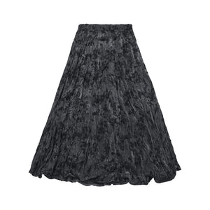 Black A-line Mid-length Pleated Skirt