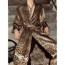 Load image into Gallery viewer, Leopard Satin Long Loose Pajamas
