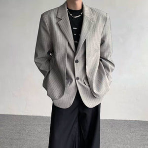 Fake Two-piece Shoulder-padded Suit Jacket