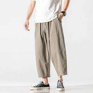 Retro Straight Loose Cropped Trousers