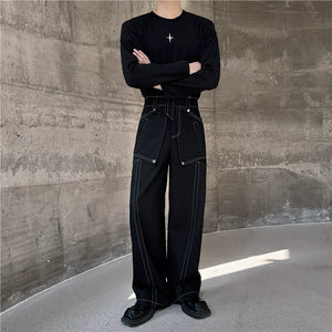 Exposed Line Structure Multi-layered Trousers