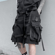 Load image into Gallery viewer, Big Pocket Loose Black Casual Shorts
