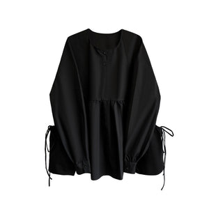 Vintage Drawstring Long Sleeve Shirt