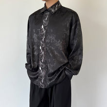 Load image into Gallery viewer, Embroidered Graphic Satin Long Sleeve Shirt
