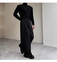 Load image into Gallery viewer, Straight Leg Belted Draped Suit Trousers
