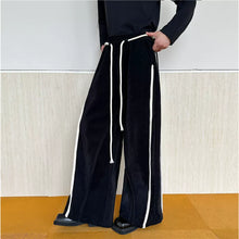 Load image into Gallery viewer, Vintage Mercerized Velvet Drawstring Thickened Wide Leg Pants
