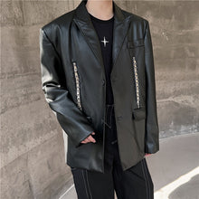 Load image into Gallery viewer, Zippered Single-breasted PU Leather Jacket
