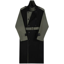 Load image into Gallery viewer, Retro Contrast Patchwork Lapel Long Trench Coat
