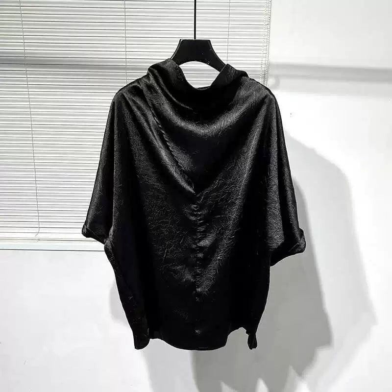 Irregular Pile Collar Loose T-shirt