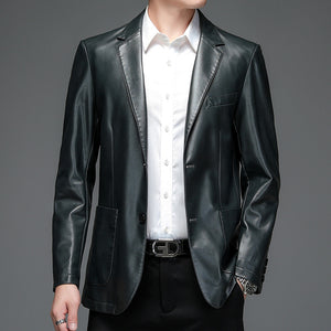 Slim Fit Leather Cropped Jacket