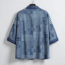 Load image into Gallery viewer, Denim Plaid Casual Work Jacket
