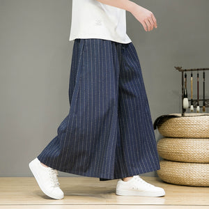 Vintage Striped Straight Wide Leg Pants