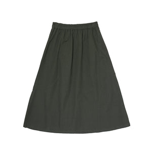 Solid Color Elastic Waist Skirt