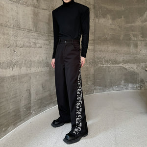 Embroidered Straight Trousers