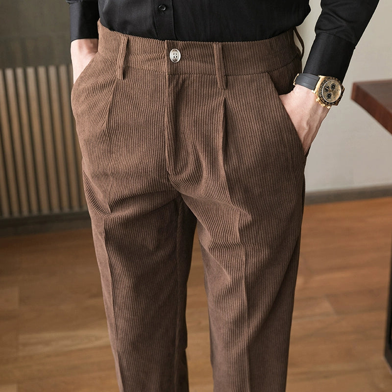 Corduroy Slim Casual Trousers