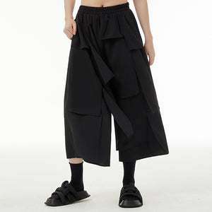 Patchwork Casual High Waisted Pants