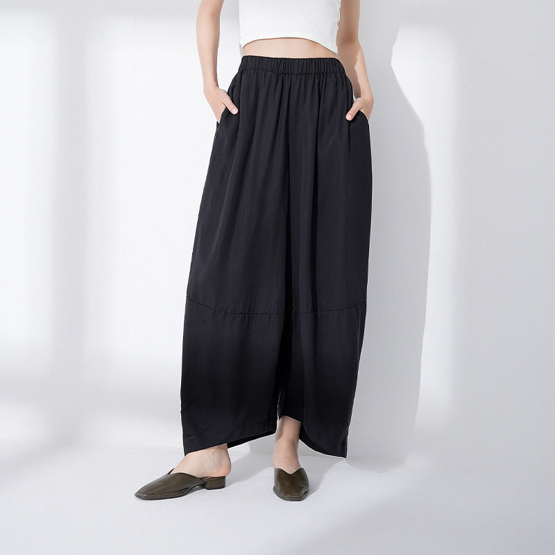 Casual Elastic High Waist Wide Leg Pants