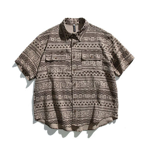 Retro Print Casual Shirt