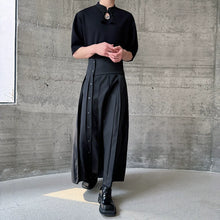 Load image into Gallery viewer, High Waist A-line Pleated Samurai Skirt
