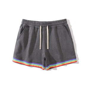 Cotton Rainbow Print Sweat Home Shorts