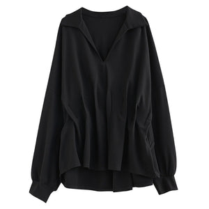 Loose Pleated Dolman Sleeve Top