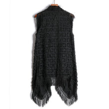 Load image into Gallery viewer, Sleeveless Fringed Cardigan
