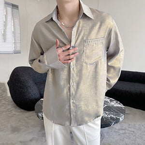 Ultra-thin Glossy Loose Long-sleeved Shirt