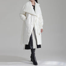 Load image into Gallery viewer, Diamond Contrast Lace-up Zippered Above-the-knee Jacket
