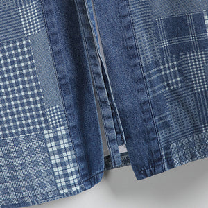 Denim Plaid Casual Work Jacket