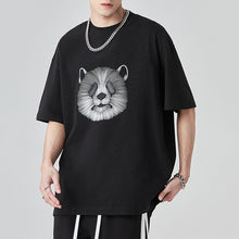 Load image into Gallery viewer, Panda Head Print Crew Neck T-shirt
