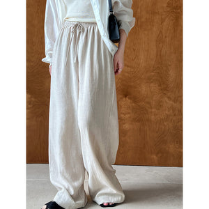 Drawstring Casual Wide-leg Pants