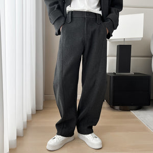 Straight Wide-leg Woolen Thickened Scimitar Pants