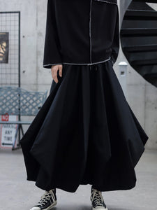 Loose Irregular Cropped Pants Hakama