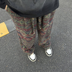 Straight Loose Knitted Jacquard Sweatpants