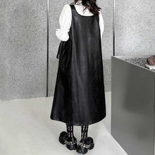 Load image into Gallery viewer, PU Leather Suspender Dress
