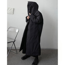 Load image into Gallery viewer, Hooded Cotton Loose Knee-length Cape Coat
