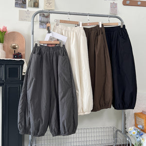 Elastic Waist Bloomers Wide Leg Cotton Trousers