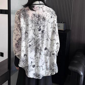 Printed Tie Loose Shirt