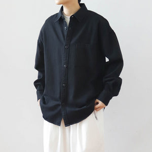 Japanese Retro Washed Cotton Loose Shirt