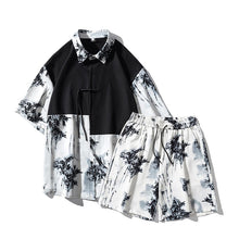 Load image into Gallery viewer, Summer Ice Silk Shirt and Shorts Two Piece Set
