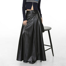 Load image into Gallery viewer, Retro High Waist Black Leather Skirt
