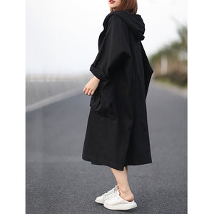 Retro Loose Hooded Trench Coat