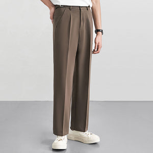 High-rise Elasticated Straight Trousers