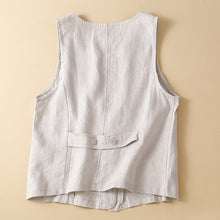 Load image into Gallery viewer, Cotton Linen Vest Sleeveless V-neck Top
