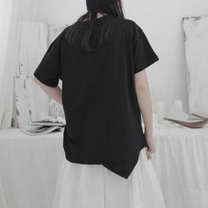 Irregular Round Neck Short Sleeve T-Shirt