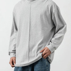 Half Turtleneck Solid Long Sleeve T-shirt