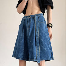 Load image into Gallery viewer, Retro Straight Denim Cargo Shorts
